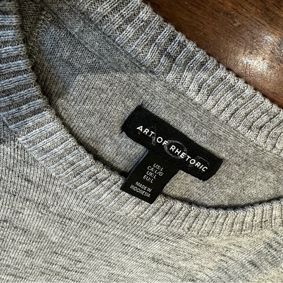 Art of Rhetoric Classic Gray Crewneck Sweater size L - Picture 2 of 4